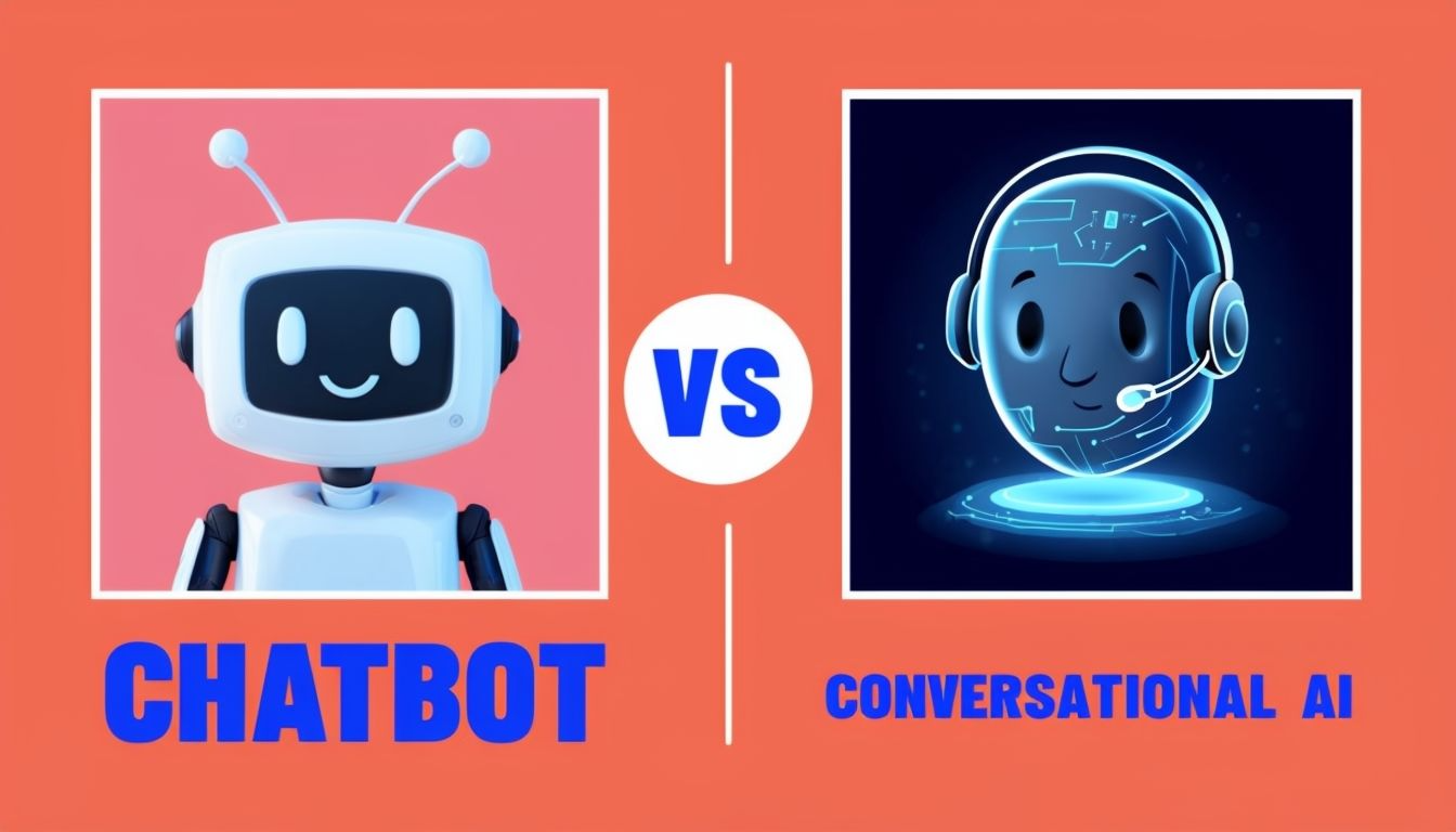 Digital Illustration Of Chatbot Versus Conversational AI